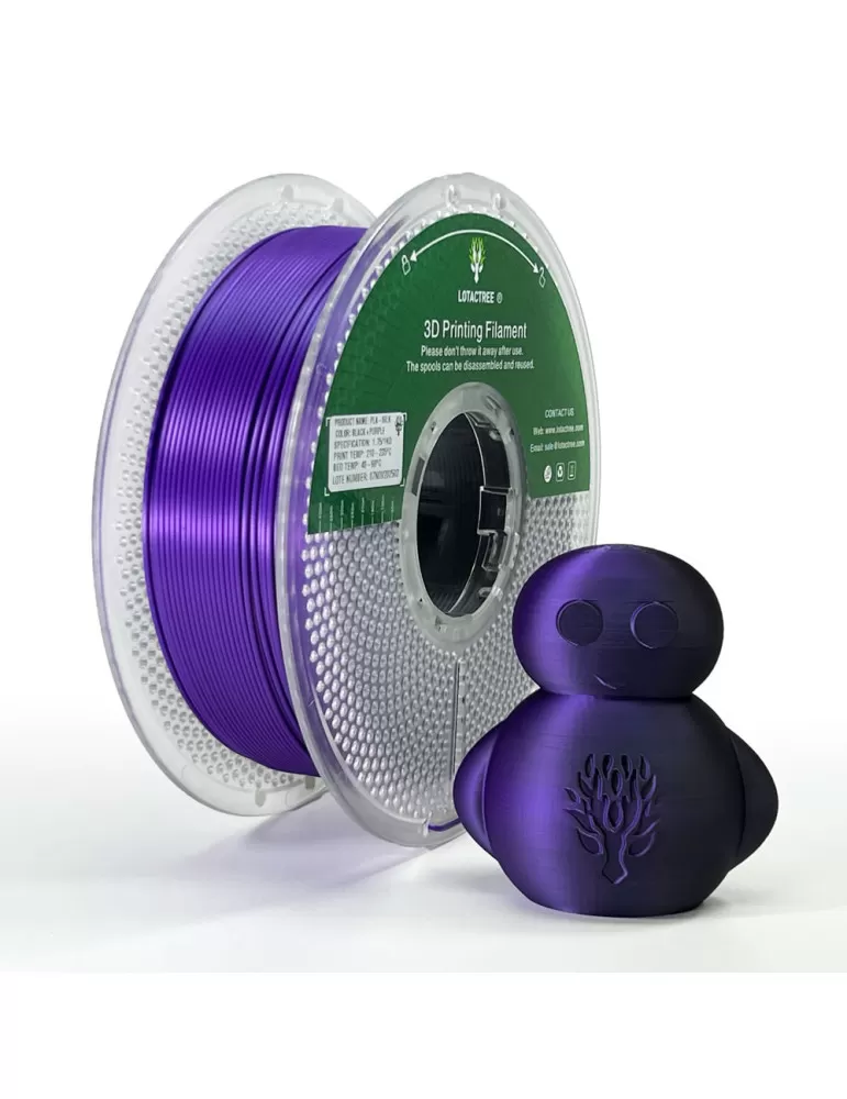 PLA Silk Dual Color Black/Purple Gold 1Kg Lotactree