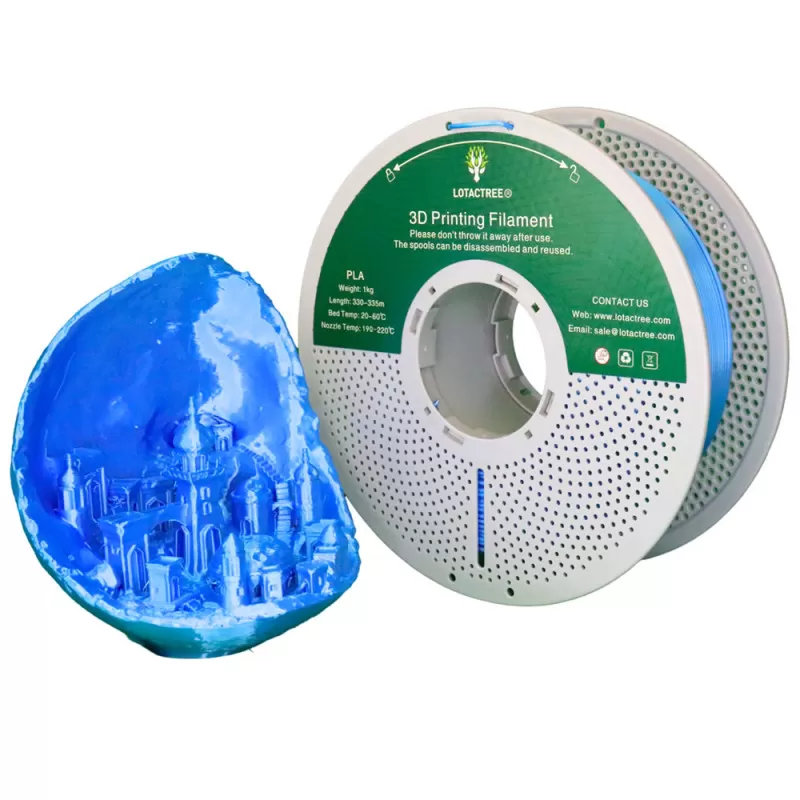 PLA Silk Sky Blue Lotactree 1Kg