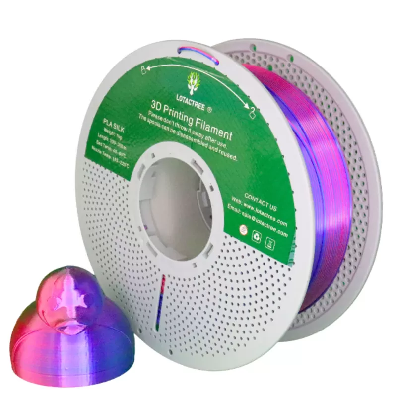 PLA Silk Tri Color Rose Red/Dark Blue/Green 1Kg Lotactree