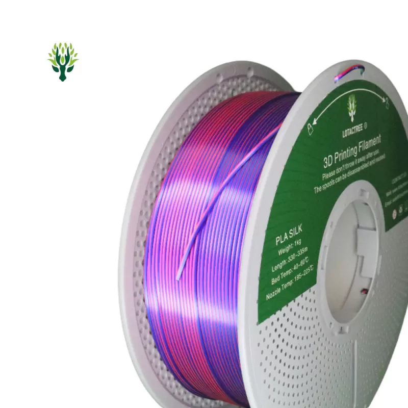 PLA Silk Tri Color Rose Red/Dark Blue/Green 1Kg Lotactree